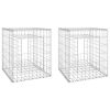 Gabion Basket Posts 2 pcs 19.7"x19.7"x23.6" Iron